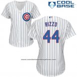 Camiseta Beisbol Mujer Chicago Cubs 44 Anthony Rizzo Cool Base Blanco