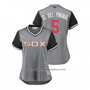 Camiseta Beisbol Mujer Chicago White Sox Yolmer Sanchez 2018 LLWS Players Weekend El Del Pinonal Gris