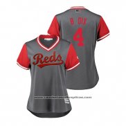 Camiseta Beisbol Mujer Cincinnati Reds Brandon Dixon 2018 LLWS Players Weekend B Dix Gris