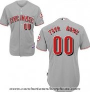 Camiseta Beisbol Mujer Cincinnati Reds Personalizada Gris