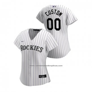 Camiseta Beisbol Mujer Colorado Rockies Personalizada 2020 Replica Primera Blanco