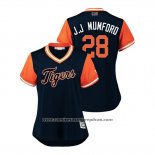 Camiseta Beisbol Mujer Detroit Tigers Niko Goodrum 2018 LLWS Players Weekend J.j Mumford Azul