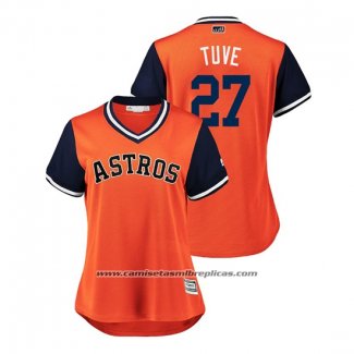 Camiseta Beisbol Mujer Houston Astros Jose Altuve 2018 LLWS Players Weekend Tuve Orange