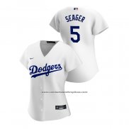 Camiseta Beisbol Mujer Los Angeles Dodgers Corey Seager 2020 Replica Primera Blanco
