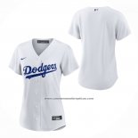 Camiseta Beisbol Mujer Los Angeles Dodgers Primera Replica Blanco