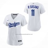 Camiseta Beisbol Mujer Los Angeles Dodgers Roki Sasaki Replica Blanco