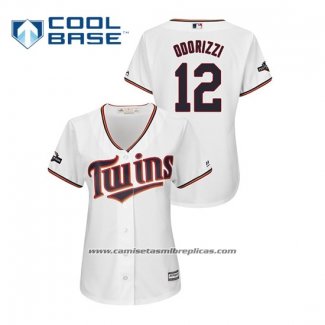 Camiseta Beisbol Mujer Minnesota Twins Jake Odorizzi 2019 Postemporada Cool Base Blanco