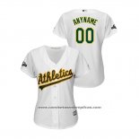 Camiseta Beisbol Mujer Oakland Athletics Personalizada 2019 Postemporada Cool Base Blanco