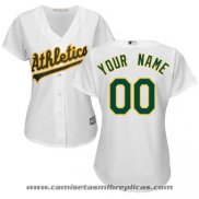 Camiseta Beisbol Mujer Oakland Athletics Personalizada Blanco