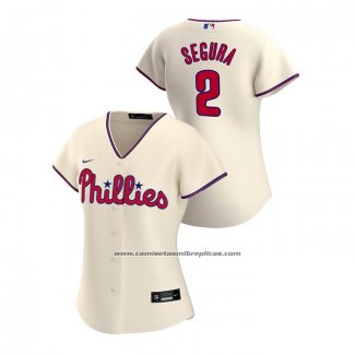 Camiseta Beisbol Mujer Philadelphia Phillies Jean Segura 2020 Replica Alterno Crema