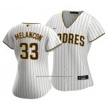 Camiseta Beisbol Mujer San Diego Padres Mark Melancon Replica Primera Blanco