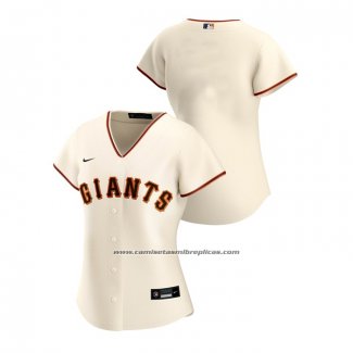Camiseta Beisbol Mujer San Francisco Giants Replica 2020 Primera Crema