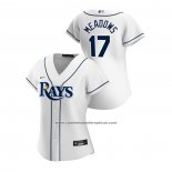 Camiseta Beisbol Mujer Tampa Bay Rays Austin Meadows 2020 Replica Primera Blanco