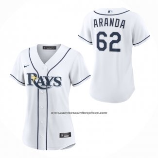 Camiseta Beisbol Mujer Tampa Bay Rays Jonathan Aranda Primera Replica Blanco