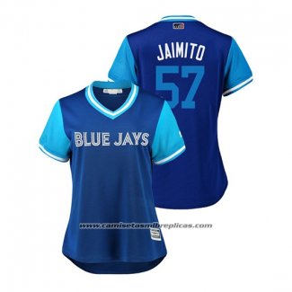 Camiseta Beisbol Mujer Toronto Blue Jays Jaime Garcia 2018 LLWS Players Weekend Jaimito Azul