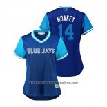 Camiseta Beisbol Mujer Toronto Blue Jays Justin Smoak 2018 LLWS Players Weekend Moakey Azul