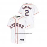 Camiseta Beisbol Nino Houston Astros Alex Bregman Replica Primera Blanco