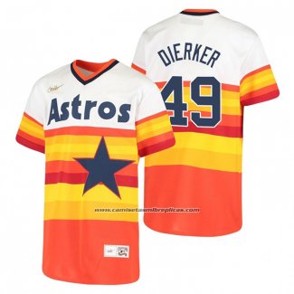 Camiseta Beisbol Nino Houston Astros Larry Dierker Cooperstown Collection Primera Blanco