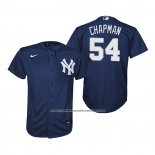 Camiseta Beisbol Nino New York Yankees Aroldis Chapman Replica Alterno Azul