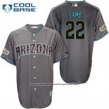 Camiseta Beisbol Hombre Arizona Diamondbacks 2017 Postemporada 22 Jake Lamb Gris Cool Base