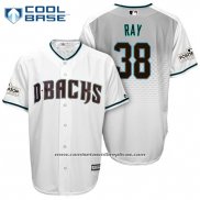 Camiseta Beisbol Hombre Arizona Diamondbacks 2017 Postemporada 38 Robbie Ray Blanco Cool Base