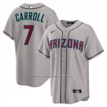 Camiseta Beisbol Hombre Arizona Diamondbacks Corbin Carroll Segunda Replica Gris