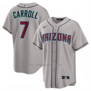 Camiseta Beisbol Hombre Arizona Diamondbacks Corbin Carroll Segunda Replica Gris