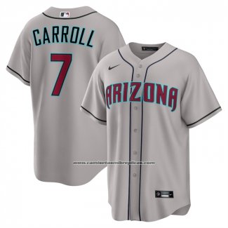 Camiseta Beisbol Hombre Arizona Diamondbacks Corbin Carroll Segunda Replica Gris