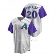 Camiseta Beisbol Hombre Arizona Diamondbacks Luis Gonzalez Cooperstown Collection Alterno Crema Violeta