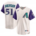 Camiseta Beisbol Hombre Arizona Diamondbacks Randy Johnson Cooperstown Limited Crema