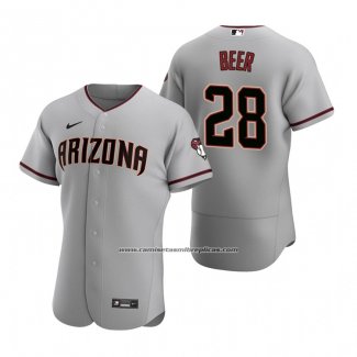 Camiseta Beisbol Hombre Arizona Diamondbacks Seth Beer Autentico Road Gris