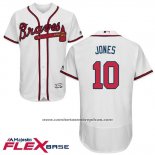 Camiseta Beisbol Hombre Atlanta Braves 10 Chipper Jones Autentico Collection Flex Base Blanco