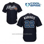 Camiseta Beisbol Hombre Atlanta Braves 22 Nick Markakis Azul Alterno Cool Base