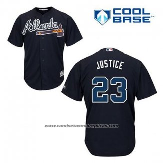 Camiseta Beisbol Hombre Atlanta Braves 23 David Justice Azul Alterno Cool Base