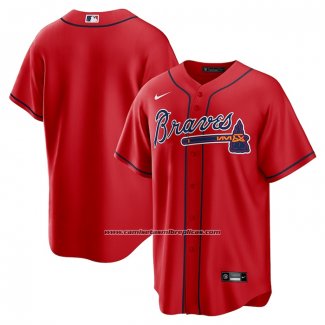 Camiseta Beisbol Hombre Atlanta Braves Alterno Replica Rojo