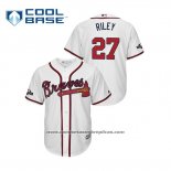 Camiseta Beisbol Hombre Atlanta Braves Austin Riley 2019 Postemporada Cool Base Blanco