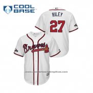 Camiseta Beisbol Hombre Atlanta Braves Austin Riley 2019 Postemporada Cool Base Blanco