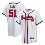 Camiseta Beisbol Hombre Atlanta Braves Chris Sale Primera Replica Blanco