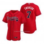 Camiseta Beisbol Hombre Atlanta Braves Dansby Swanson Autentico Alterno 2020 Rojo