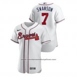 Camiseta Beisbol Hombre Atlanta Braves Dansby Swanson Autentico Blanco
