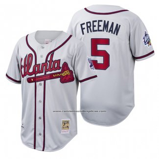 Camiseta Beisbol Hombre Atlanta Braves Freddie Freeman Cooperstown Collection Autentico Blanco