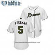 Camiseta Beisbol Hombre Atlanta Braves Frojodie Freeman 2018 Dia de los Caidos Cool Base Blanco