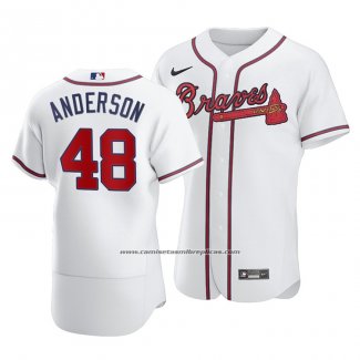 Camiseta Beisbol Hombre Atlanta Braves Ian Anderson Autentico Primera Blanco