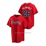 Camiseta Beisbol Hombre Atlanta Braves Mike Foltynewicz Alterno Replica Rojo