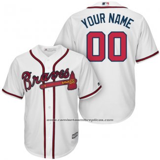 Camiseta Beisbol Hombre Atlanta Braves Personalizada Blanco