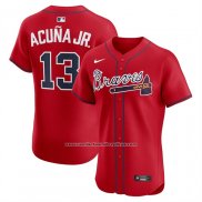 Camiseta Beisbol Hombre Atlanta Braves Ronald Acuna Jr Alternate 2 Elite Rojo