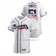 Camiseta Beisbol Hombre Atlanta Braves Will Smith 2020 Stars & Stripes 4th of July Blanco