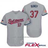 Camiseta Beisbol Hombre Baltimore Orioles 2017 Estrellas Y Rayas 37 Dylan Bundy Gris Flex Base