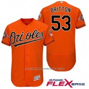 Camiseta Beisbol Hombre Baltimore Orioles 53 Zach Britton Naranja 2017 Flex Base