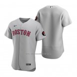 Camiseta Beisbol Hombre Boston Red Sox Autentico Gris